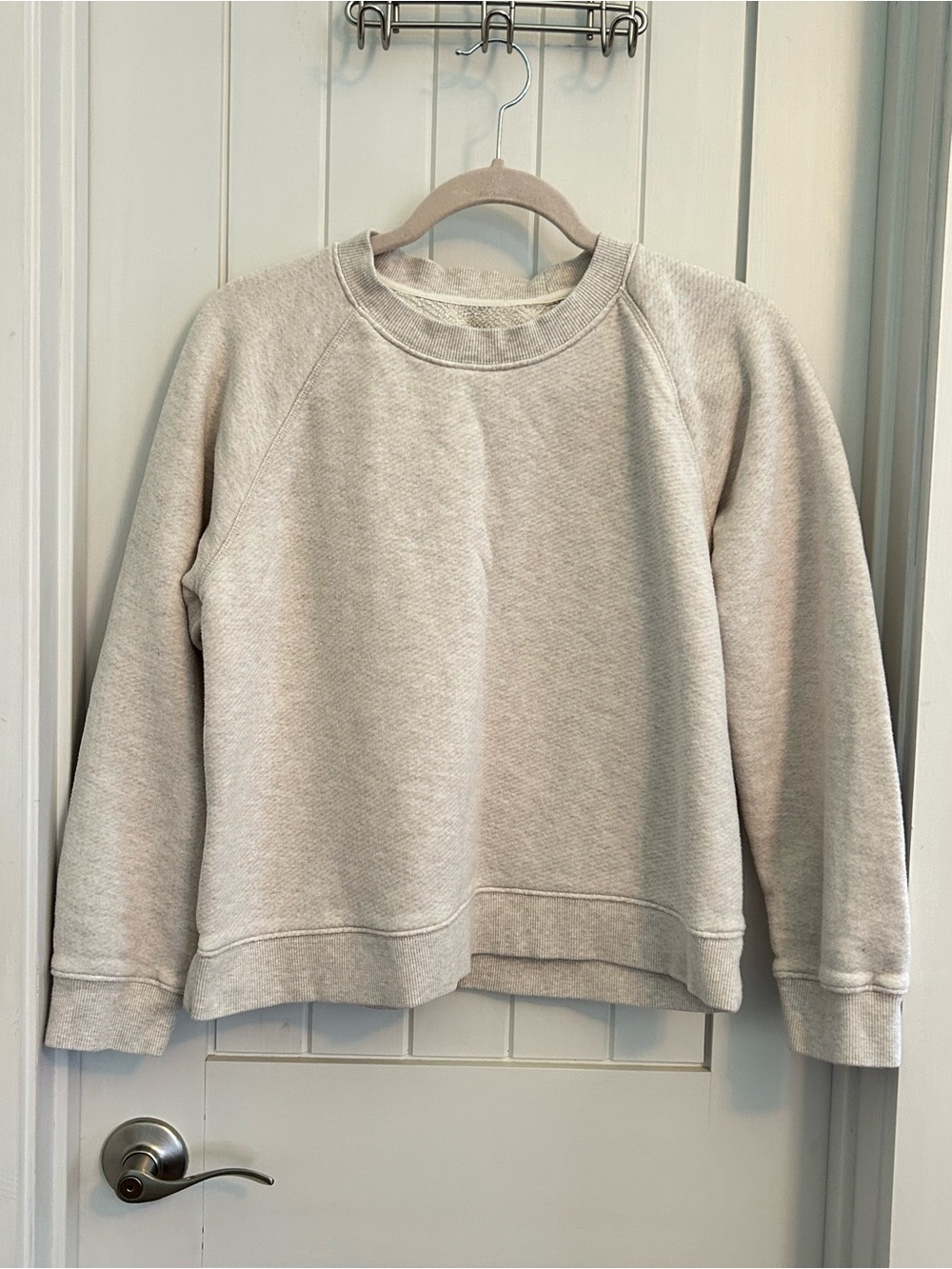 Jenni Kayne Heather Oatmeal Cream Crewneck Saturday Sweatshirt Medium - Picture 2 of 9